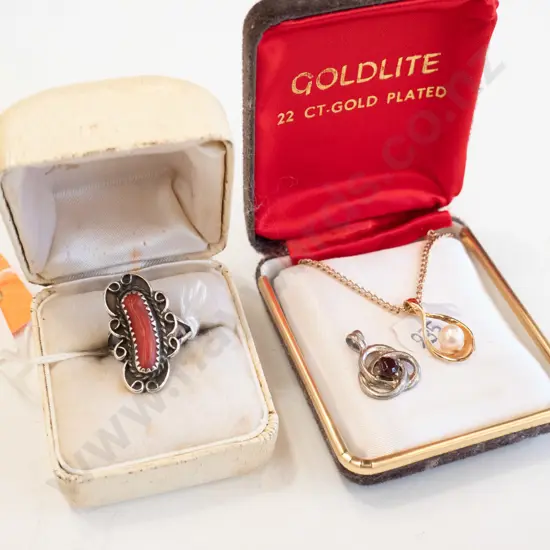 ring, necklace, 2x pendants