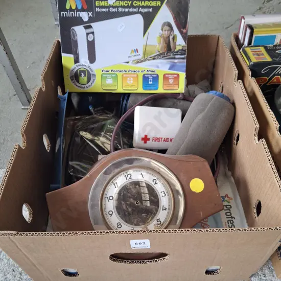 box; emergency charger, exercise equipment etc