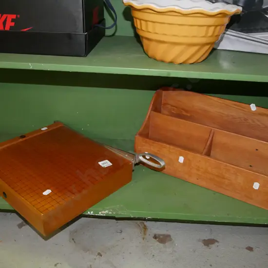 wooden stationery organiser, small guillotine