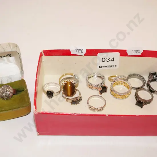 box of various rings