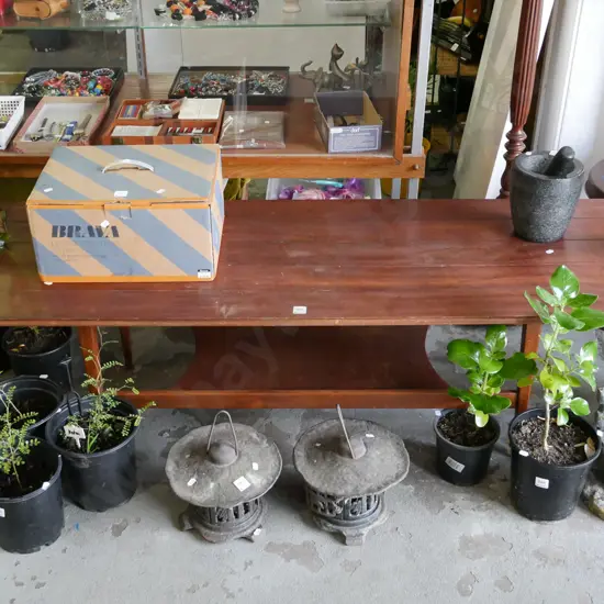 mid-century 2 tier coffee table H-430 W-1470 D-500