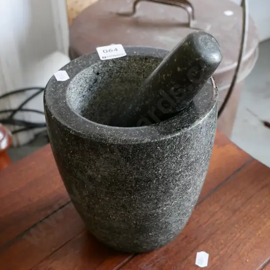 heavy stone mortar and pestle
