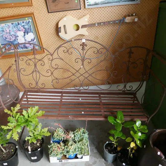 rusty garden bench seat - needs attention