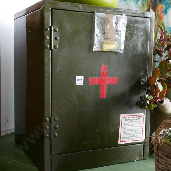 vintage first aid metal box H-500 W-385 D-390