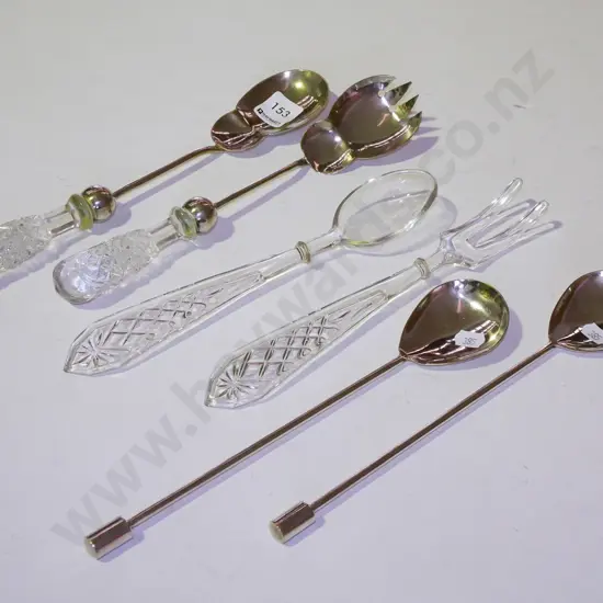 cut glass & plated ware salad servers