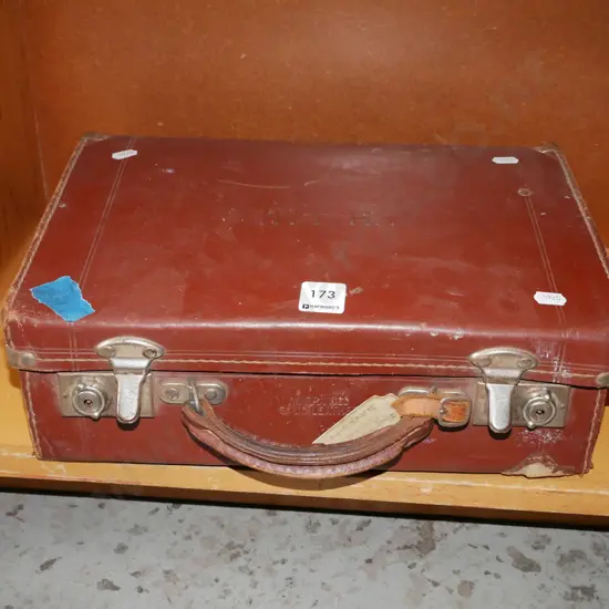 small vintage leather suitcase