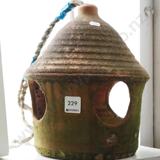 terracotta hanging bird feeder