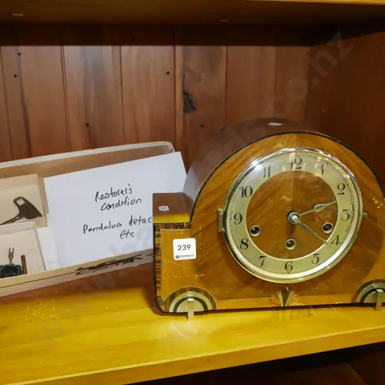 deco wood based restorer's mantle clock