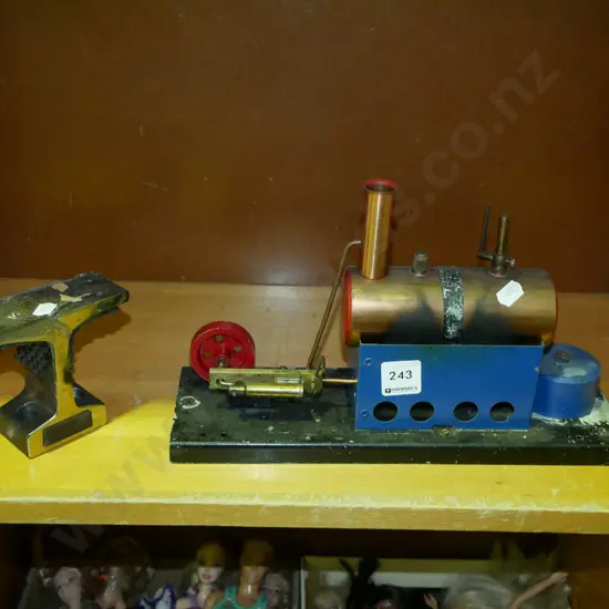 steam engine, polished piece of railway track