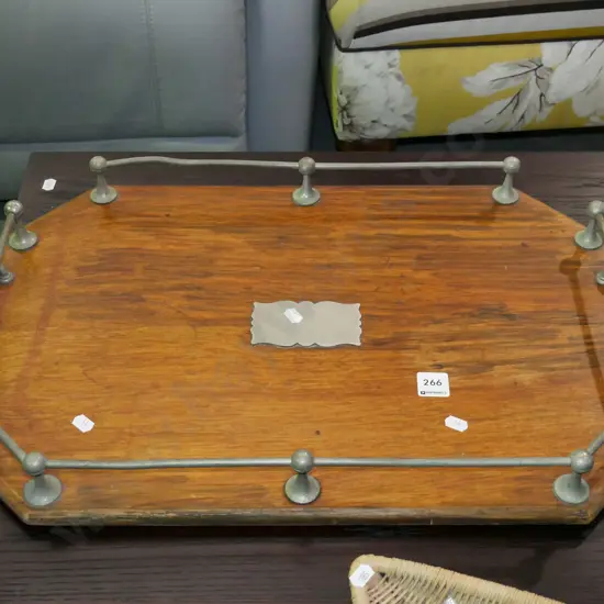 oak presentation tray with plated gallery