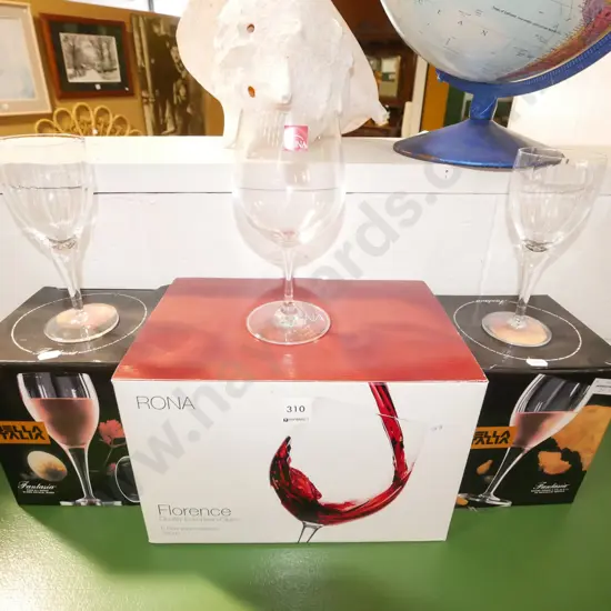 3x boxes of as-new wine glasses