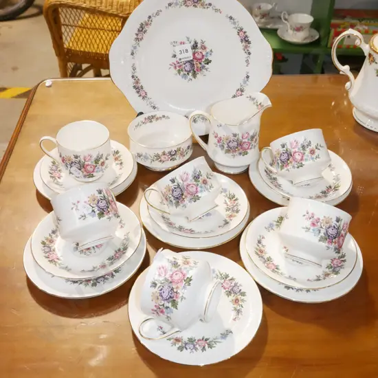 Paragon floral spray tea set