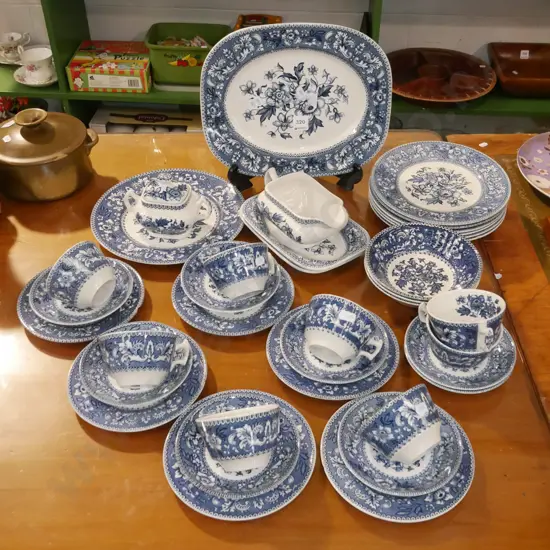 large assortment Woods and Sons Westminster dinner items; cups, plates, bowls etc