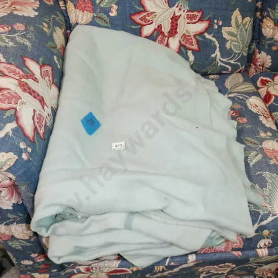 2x teal woollen blankets