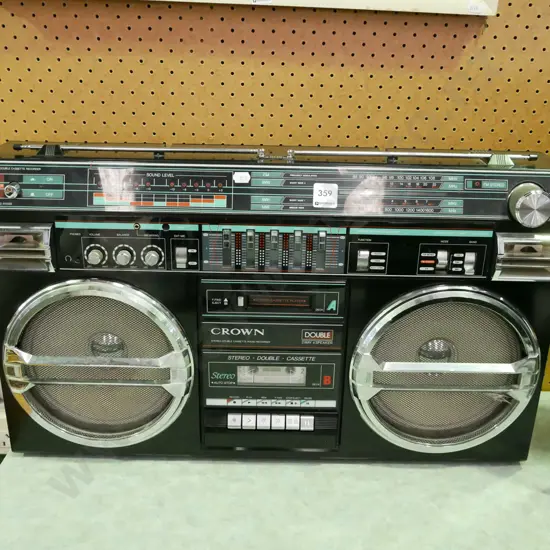 large Crown twin cassette stereo player - As Is No Returns