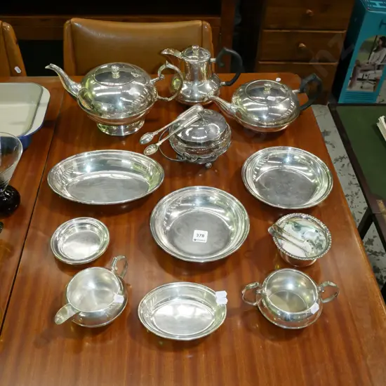 assorted plated ware