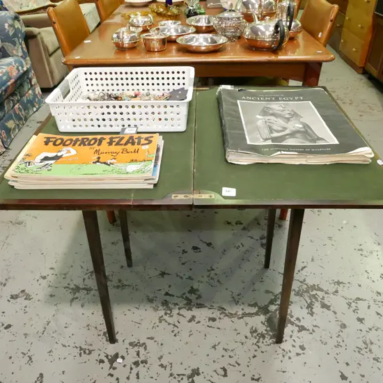 restorer's mahogany hall table/flip top card table with green felt