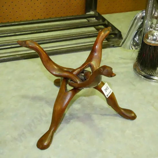 carved souvenir fold up wooden stand