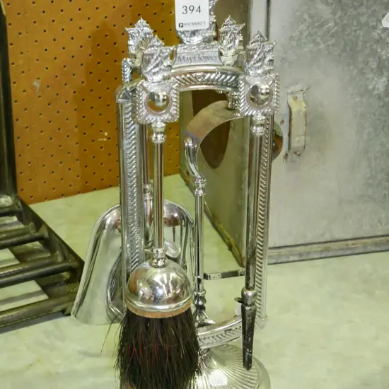 plated ware Mayflower themed fireside set