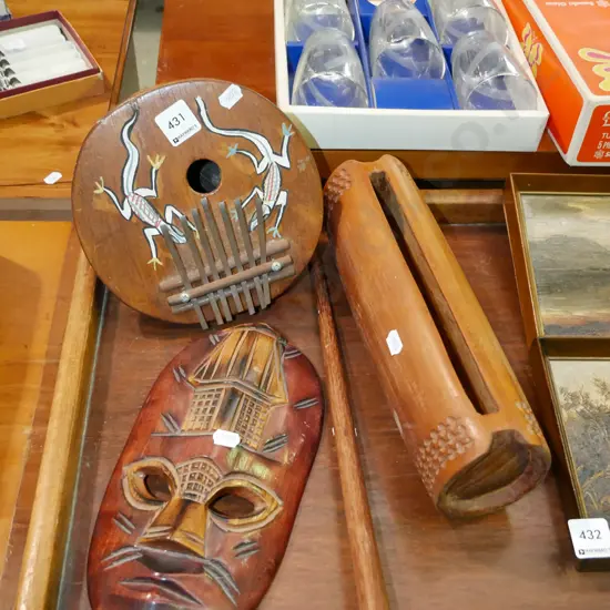 souvenir mask, musical instrument, drum