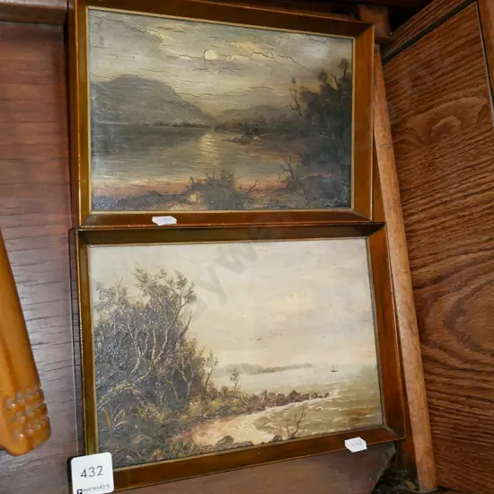 2x small oil on boards - landscapes 