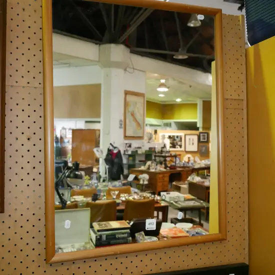 wood framed wall mirror