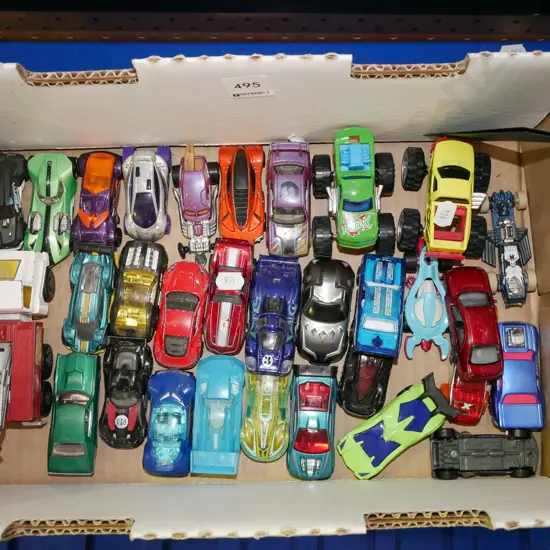 box of toy vehicles
