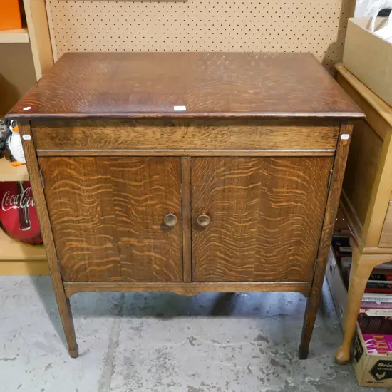 oak table top gramophone cabinet