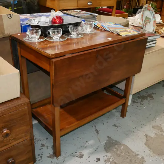 solid wood drop side tea trolley