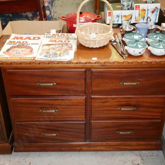 rimu and mahogany 6 drawer low boy H-690 W01000 W-400