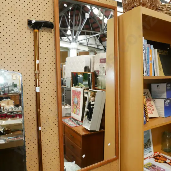 wood framed wall mirror