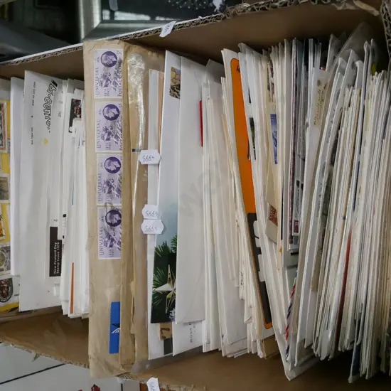 box of first day covers