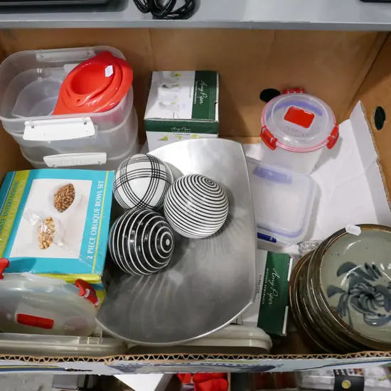 box; Sistema containers, ornamental balls, pottery bowls etc