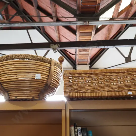 2x cane baskets
