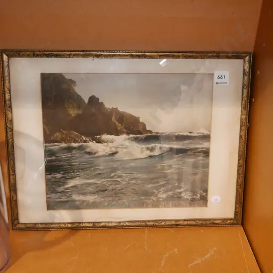 hand coloured photograph - coastal scene