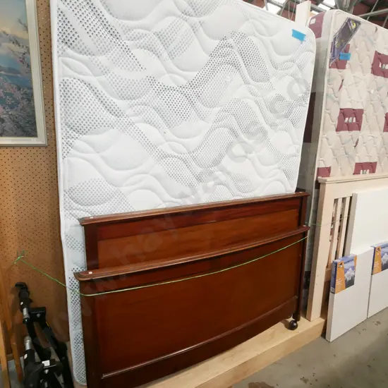 double double mattress, wooden ends and wire base (not displayed)