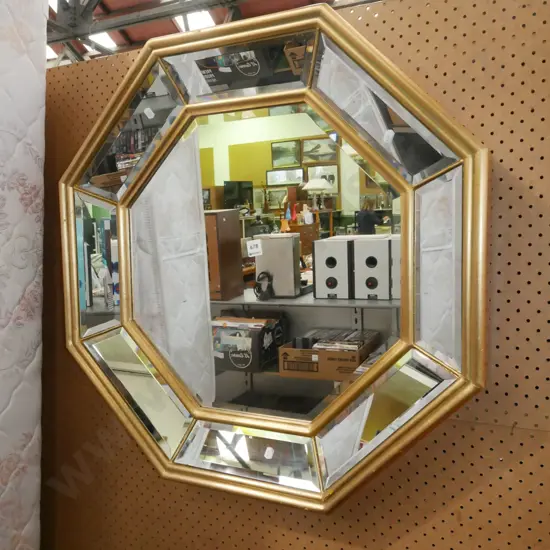 octagonal bevelled edge wall mirror