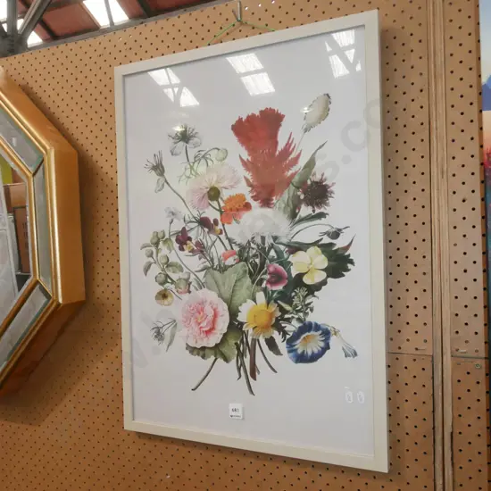 framed floral print