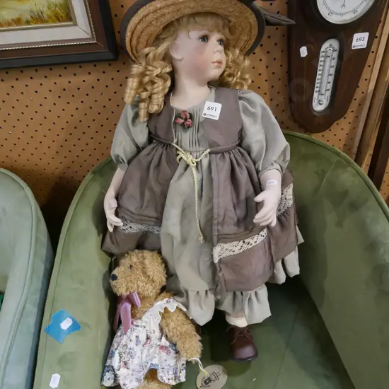 boxed porcelain Hillview Lane display doll