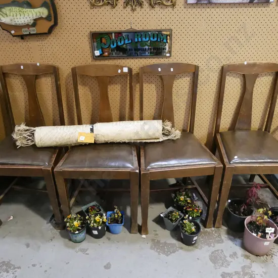 4x vintage splat back chairs