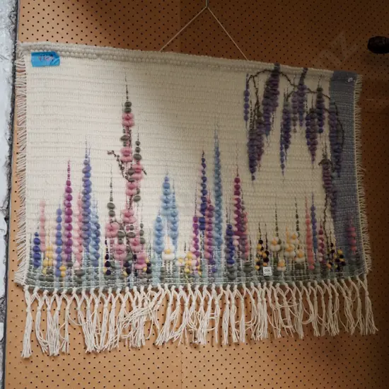 woven wall art - flowers