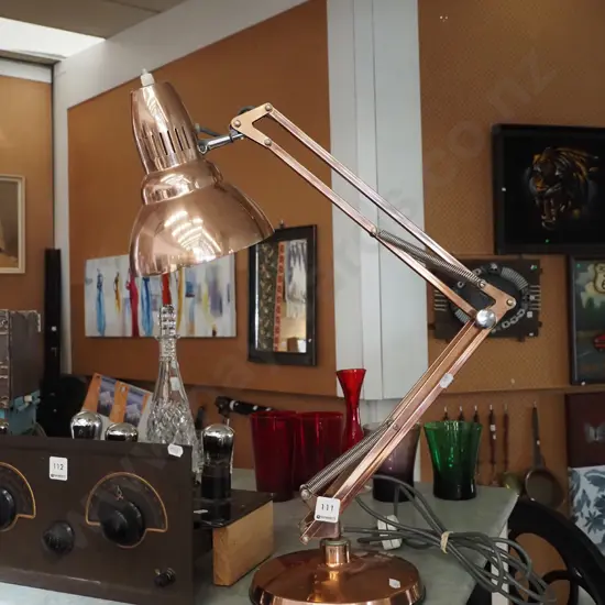 copper anglepoise lamp