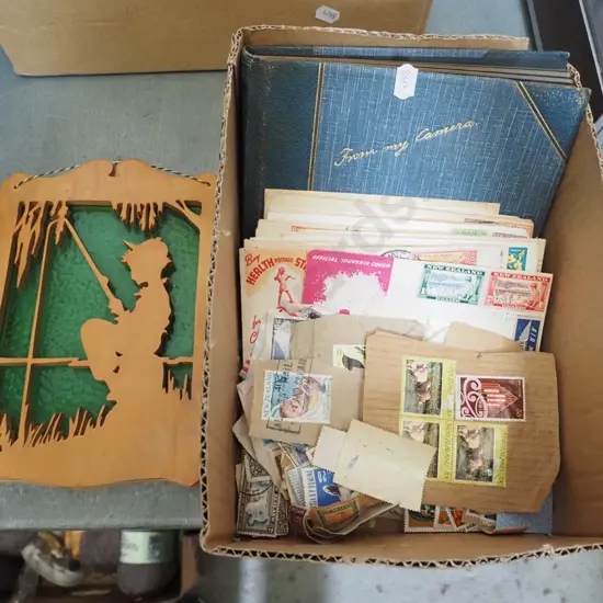 box; first day covers, photo album etc