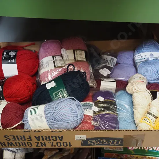 box of knitting yarn