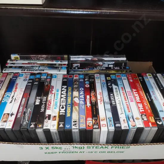 box of DVDs