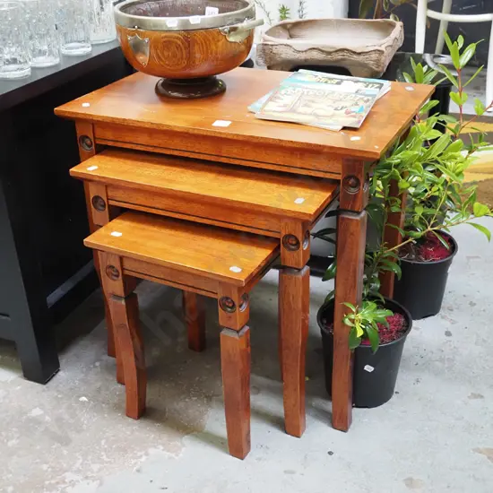 nest of 3 rubberwood tables