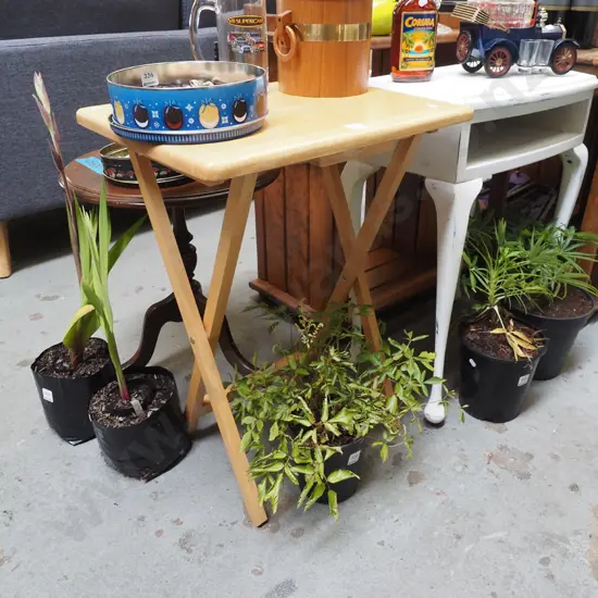 small wooden foldaway table