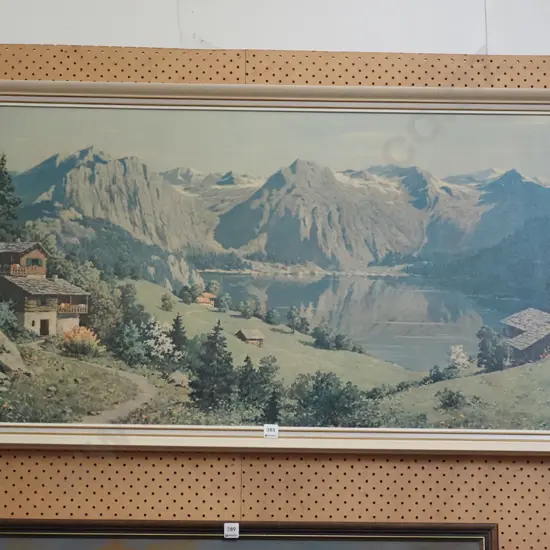 framed print - lake and mountain scene
