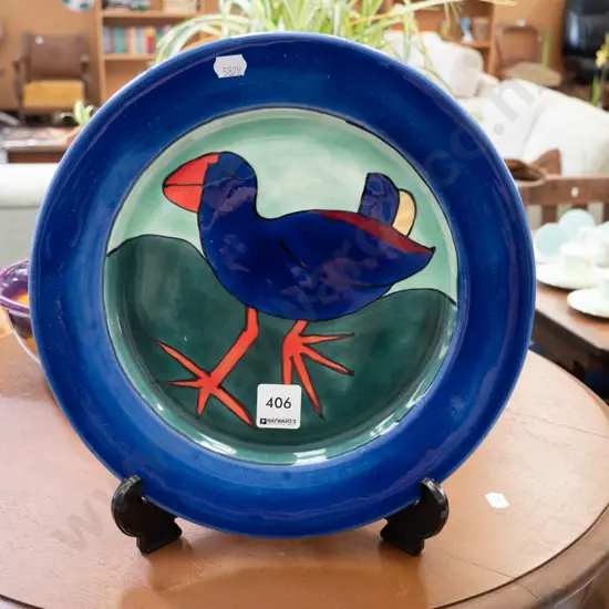 studio pottery pukeko plate