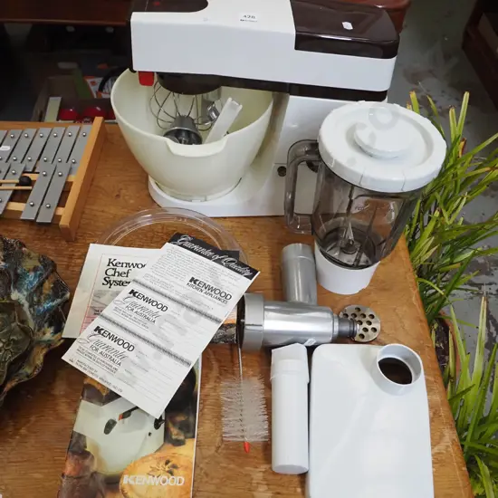 Kenwood mixer with various accessories
